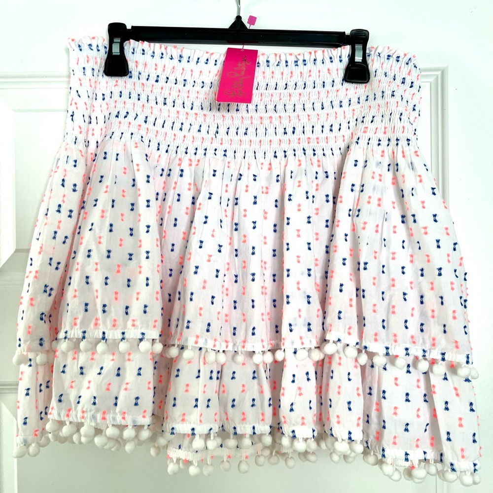 NWT, Lilly Pulitzer Athenia skirt. Resort, white, size large.